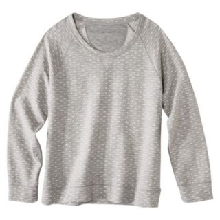 Merona Womens Plus Size Long Sleeve Pullover Top   Gray/White 2