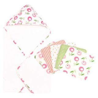 Trend Lab Tulip 6pc Hooded Towel Baby Bath Set   Pink