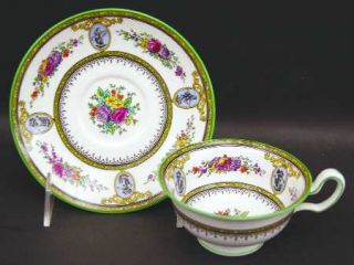 Wedgwood Sheerness (White Background) Footed Cup & Saucer Set, Fine China Dinner