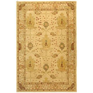Handmade Oushak Ivory Wool Rug (9 X 12) (GoldPattern OrientalMeasures 0.625 inch thickTip We recommend the use of a non skid pad to keep the rug in place on smooth surfaces.All rug sizes are approximate. Due to the difference of monitor colors, some rug