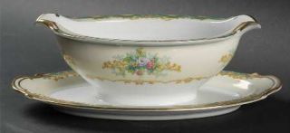 Noritake Brian Gravy Boat with Attached Underplate, Fine China Dinnerware   Turq