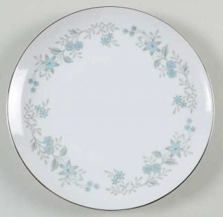 Mikasa Nocturne Salad Plate, Fine China Dinnerware   Blue&Gray Floral Ring, Plat