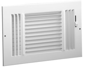 Hart Cooley 683 12x8 W HVAC Register, 12 W x 8 H, ThreeWay Steel for Sidewall/Ceiling White (043872)