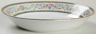 Paul Muller Mue16 Coupe Soup Bowl, Fine China Dinnerware   Floral Sprays, Blue/G