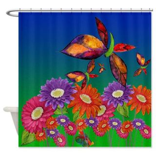  Butterflies and Daisies Shower Curtain  Use code FREECART at Checkout