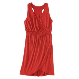 Merona Womens Knit Wrap Racerback Dress   Hot Orange   XL