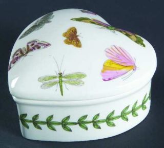 Portmeirion Botanic Garden Butterflies Heart Shape Box with Lid, Fine China Dinn
