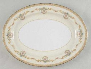Noritake Tybalt 16 Oval Serving Platter, Fine China Dinnerware   Floral Swags,B