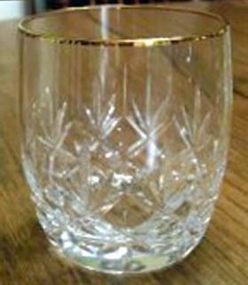 Cristal DArques Durand Orion Gold Double Old Fashioned   Criss Cross W/Fan Cut