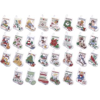 Tiny Stocking Ornaments Counted Cross Stitch Kit (set Of 30)