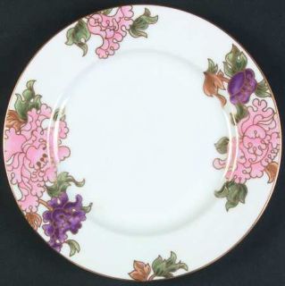 Fitz & Floyd Cloisonne Peony White Salad Plate, Fine China Dinnerware   White Ba