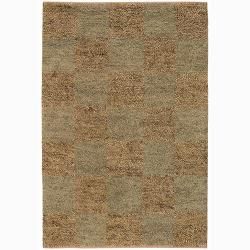 Handwoven Checkered Mandara New Zealand Wool Shag Rug (5 X 76)