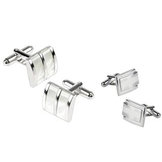 Basacc Silvertone 2 cufflink Set (0.5 inches wide x 0.75 inches longAll rights reserved. All trade names are registered trademarks of respective manufacturers listed.California PROPOSITION 65 WARNING This product may contain one or more chemicals known t