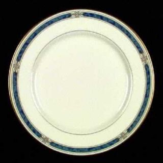 Gorham Winfield Dinner Plate, Fine China Dinnerware   Blue Band,Gold Scrolls & R
