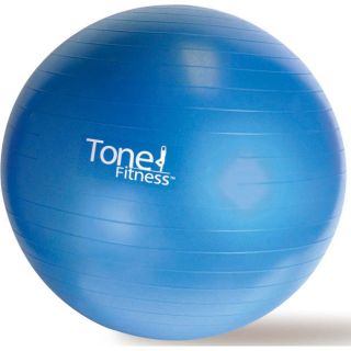 Tone Fitness 65cm Anti burst Stability Ball (BlueAnti burst 65cm stability ballDurable, burst resistant shellDeflates slowly if puncturedIncludes pump, workout DVD and exercise chartIdeal for core conditioning, balance training and spinal stabilization as