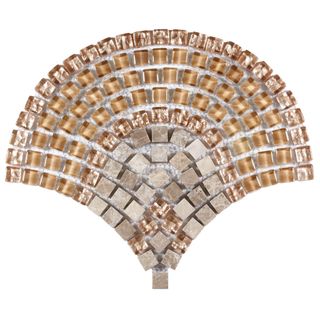 Somertile 11.25x9.5 inch Reflections Arch Toffee Glass And Stone Mosaic Tiles (pack Of 10)