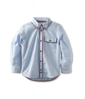 Little Marc Jacobs Mini Me Oxford Shirt Boys Long Sleeve Button Up (Blue)