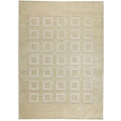 Hand knotted Marm Beige Wool Rug (46 X 66)