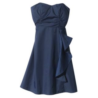 TEVOLIO Womens Strapless Taffeta Dress w/Ruffle   Academy Blue   14
