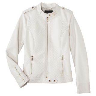 Mossimo Womens Faux Leather Jacket  White XXL