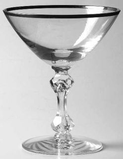 Tiffin Franciscan Lynndale Champagne/Tall Sherbet   Stem #17601, Plain W/ Platin