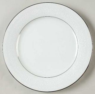 Noritake Versailles Salad Plate, Fine China Dinnerware   White Flowers And Scrol