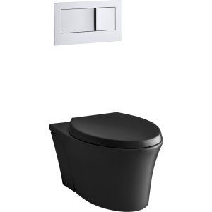 Kohler K 6303 7 Veil One piece elongated dual flush wall hung toilet