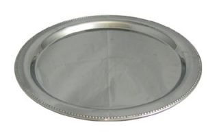Bon Chef 20 in Round Tray with Bead Border, Stainless Steel