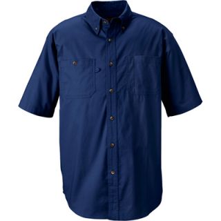 Gravel Gear Wrinkle Free Short Sleeve Work Shirt with Teflon   Blue, XL