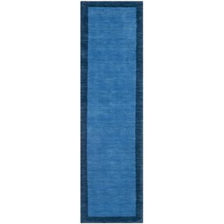 Safavieh Handmade Himalayan Gabeh Blue Wool Rug (23 X 6)