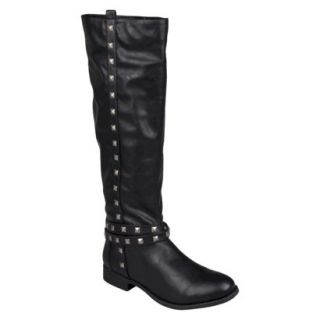 Womens Bamboo By Journee Studded Round Toe Boots   Black 8