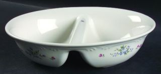 Pfaltzgraff Meadow Lane 10 Oval Divided Vegetable Bowl, Fine China Dinnerware  