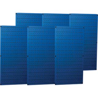 Wall Control Industrial Metal Pegboard   Blue, Six 16in. x 32in. Panels, Model#