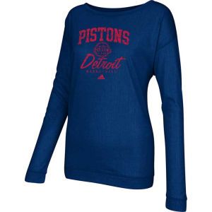Detroit Pistons adidas NBA Womens New Athletic Long Sleeve Slouchy T Shirt