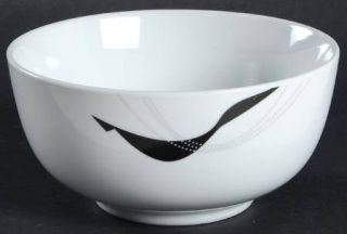 Corsica Home Carnival Soup/Cereal Bowl, Fine China Dinnerware   Black & Silver,S