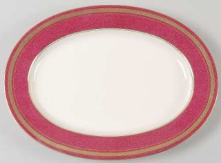 Oscar De La Renta Imperial Ruby 14 Oval Serving Platter, Fine China Dinnerware