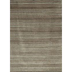 Hand knotted Kessley Grey Stripe Wool Rug (56 X 86)