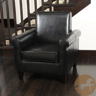 Christopher Knight Home Freemont Bonded Leather Black Club Chair
