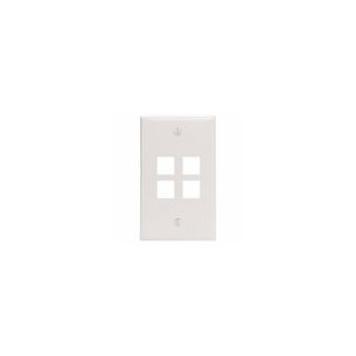 Leviton 410804WP Electrical Wall Plate, QuickPort FourPort, 1Gang White