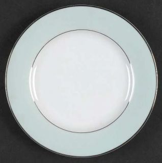 Noritake Grandeur Bread & Butter Plate, Fine China Dinnerware   Aqua Rim, White