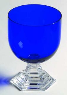 Baccarat Orsay Cobalt Blue Port Wine   Cobalt Blue Bowl,Clear Hexagonal Base