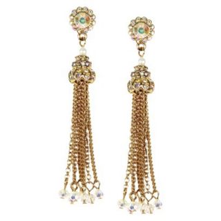 Womens Linear Earrings   Clear/Gold