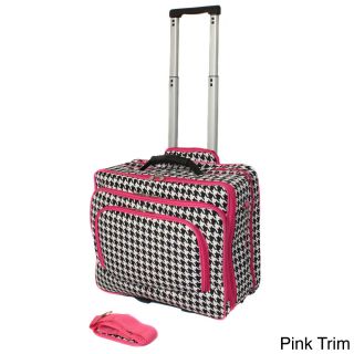 World Traveler Houndstooth Fashion Print Womens Rolling 17 inch Laptop Briefcase (Houndstooth pattern with black or pink trimComputer Sleeve Size Fits most 17 inch laptopsPadding YesPockets 2Dual gusset designSpacious top zip fully padded main compartm