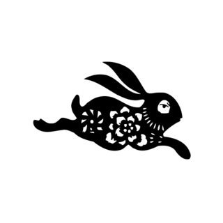 Rabbit Bunny Vinyl Wall Art (BlackEasy to apply You will get the instructionDimensions 22 inches wide x 35 inches long )