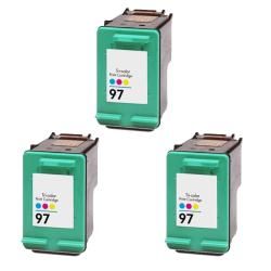 Hewlett Packard Hp97 Color Ink Cartridge (pack Of 3) (remanufactured) (ColorBrand HPModel HP97Quantity Pack of 3Maximum yield 540 pages with 5 percent coverageNon refillable Ink CartridgeCompatible With DesignJet; DesignJet 5940, DesignJet 5940xi; De