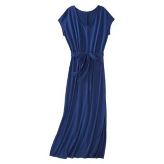 Merona Petites Short Sleeve V Neck Maxi Dress   Blue XSP