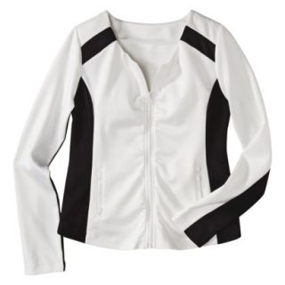Mossimo Womens Zip Front Scuba Jacket   White/Black XXL