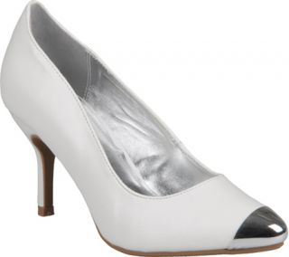 Womens Journee Collection Mirrored Almond Toe Pump   White Casual Shoes