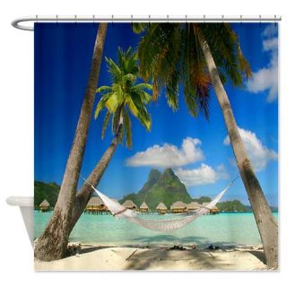  Tropical Paradise With Hammock Shower Curtain  Use code FREECART at Checkout