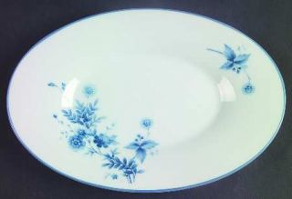 Noritake Stardust Relish/Butter Tray, Fine China Dinnerware   Blue Flowers